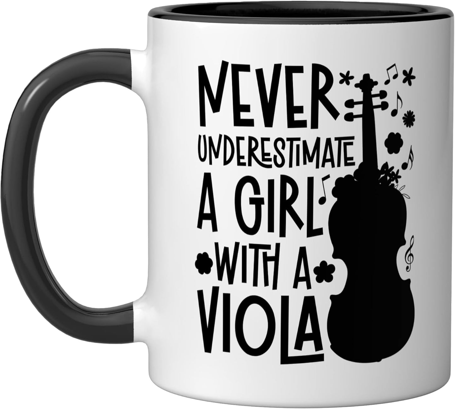 Taza Cerámica para Amante de la Viola Negro/Blanco