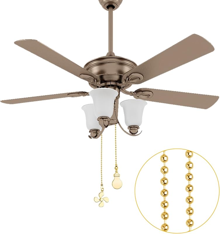 4 Cadenas Ventilador Techo 14pulg Con Conector Bolas