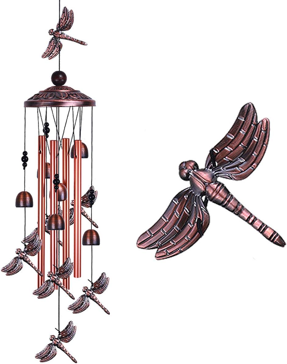 Campanillas viento libélula decoración exterior 91cm