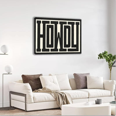 Lienzo howdy blanco y negro 12x16pulg