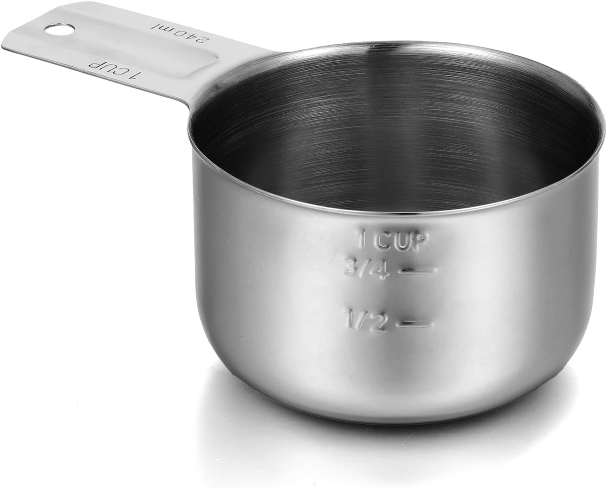 Taza medir acero inox 8.1oz con mango para cocinar
