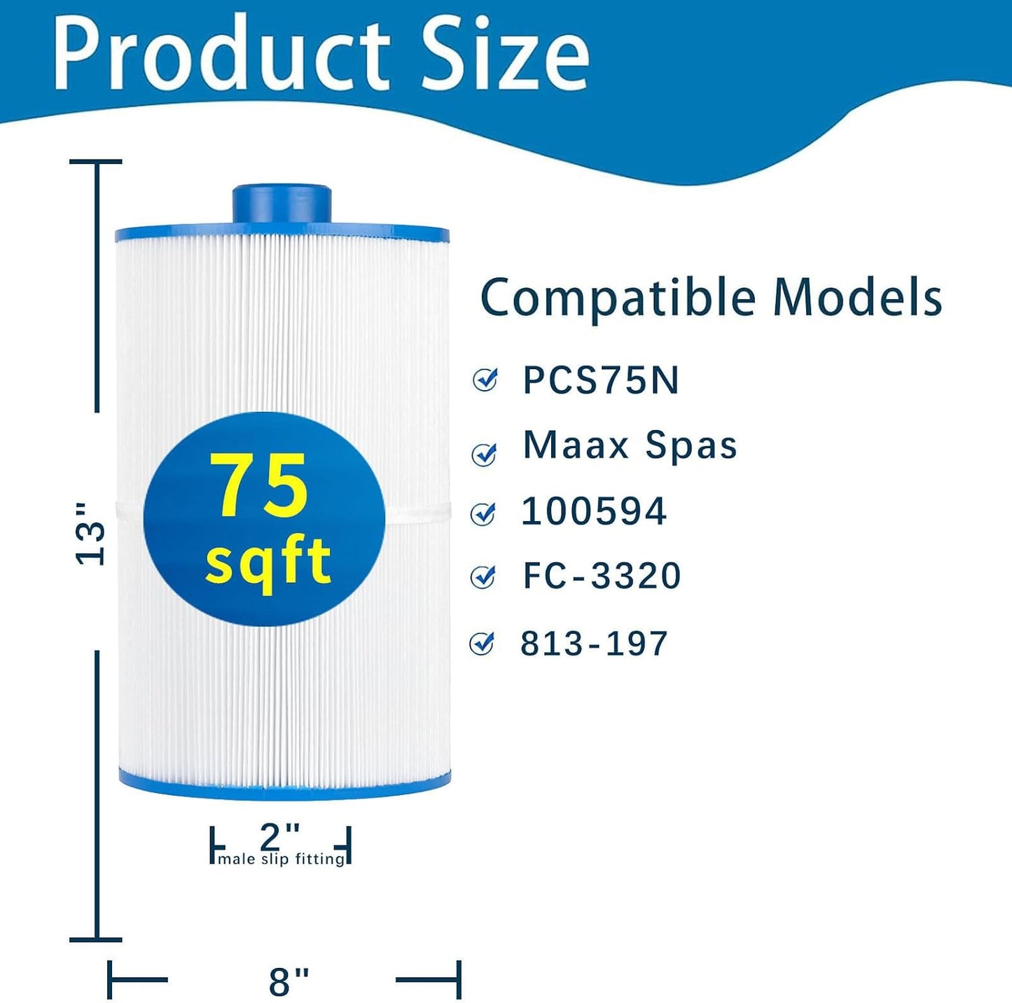 Filtro spa comp. PCS75N Maax 75ft2 1 Pza