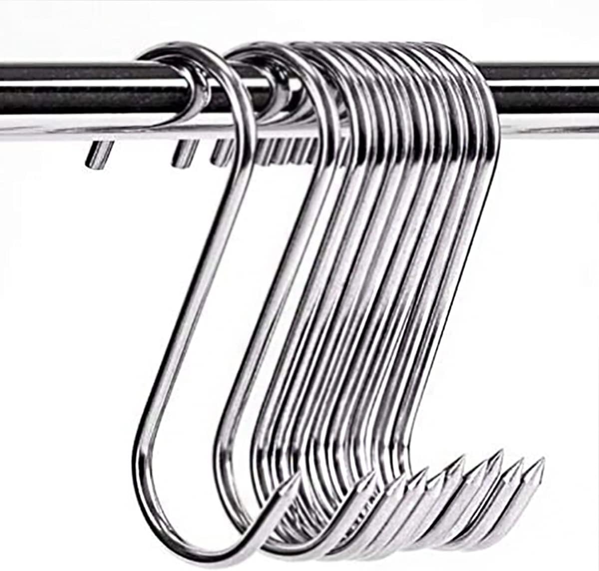 Ganchos carne acero inox 3 y 0.157" set 10