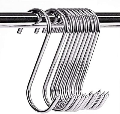 Ganchos carne acero inox 4" set 10 para ahumar y secar