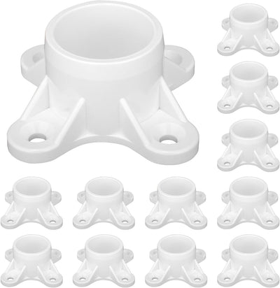 12 Pzas Bridas PVC 3/4pulg Tapones Rosca Soporte Estantes