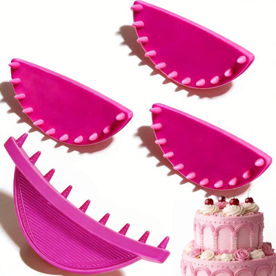 4 herramientas de guía para tartas y pasteles, plantilla de arco y volantes (2 piezas 6"