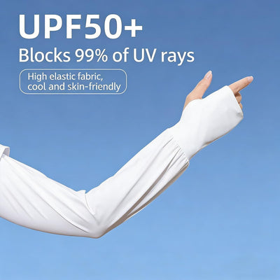 Mangas enfriamiento UPF50 protección solar seda hielo