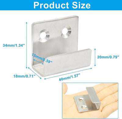 6 Pzas Soportes Acero Inox para Cerámica con Ranura 15mm