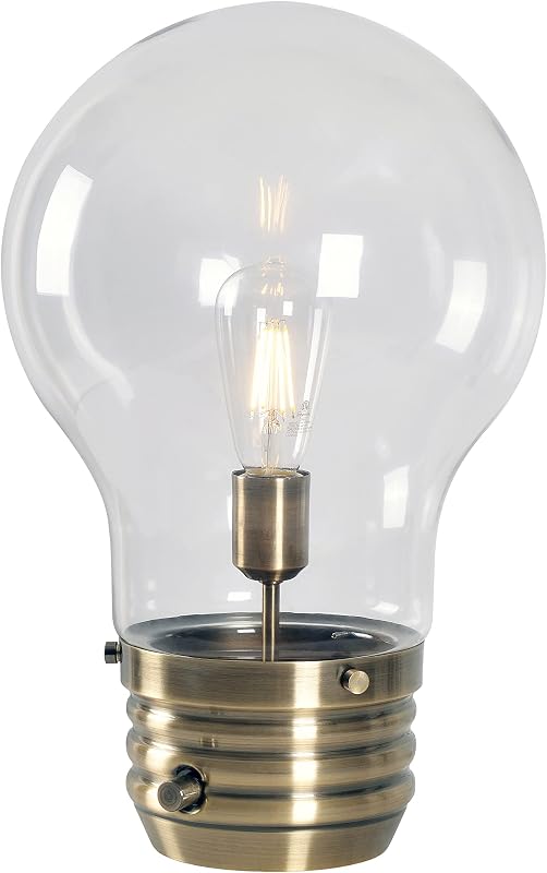 Lámpara mesa Edison acabado latón antiguo 18"