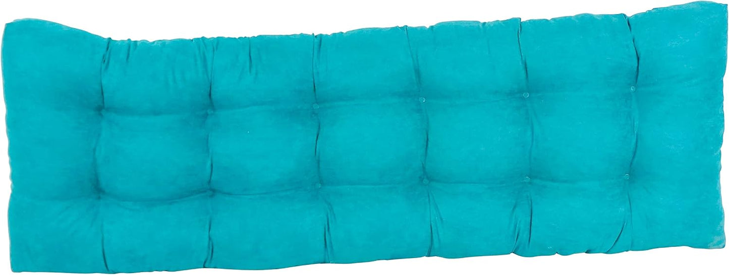 Cojín banco microgamuza 60x19pulg azul aguamarina