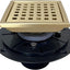 Desagüe cuadrado ducha 4pulg dorado cepillado acero inox