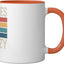 Taza Cerámica para Beber Cerveza Estilo Retro Naranja/Blanco