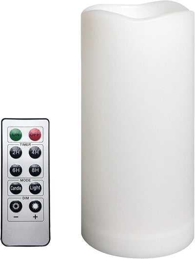 Vela pilar LED con control remoto y temporizador