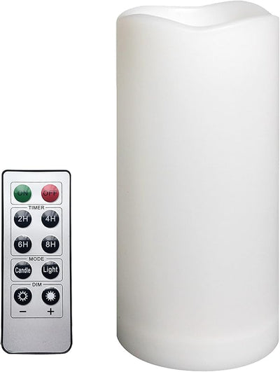 Vela pilar LED con control remoto y temporizador
