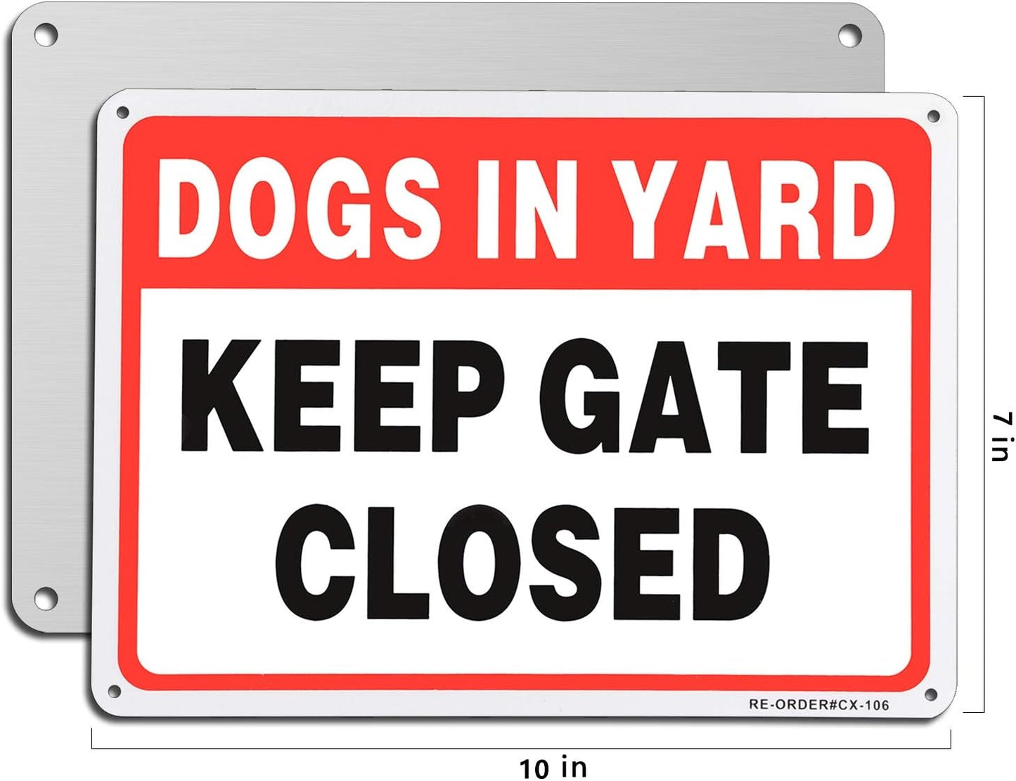 Letrero aluminio resistente 10x7" 40uds Keep Gate Closed