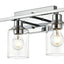Lámpara baño 5 luces cromo vidrio cilíndrico transparente