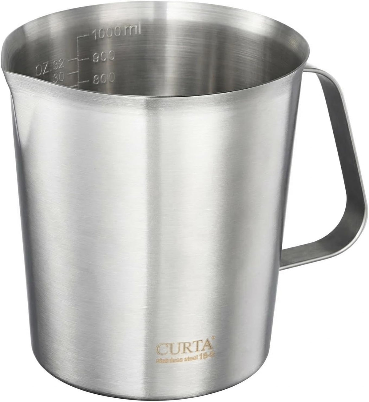 Taza medidora acero inox 32oz/1000ml con asa y borde