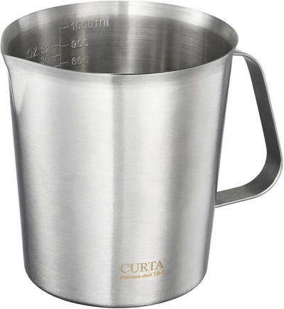 Taza medidora acero inox 32oz/1000ml con asa y borde