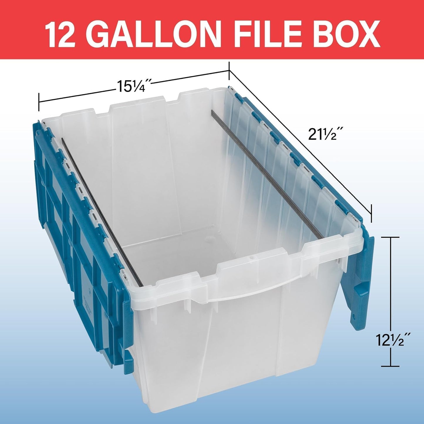 Caja plástico 12gal 21.5x15x12.5pulg semitransparente