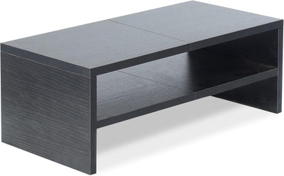 Soporte elevador monitor madera 20pulg doble almacenamiento