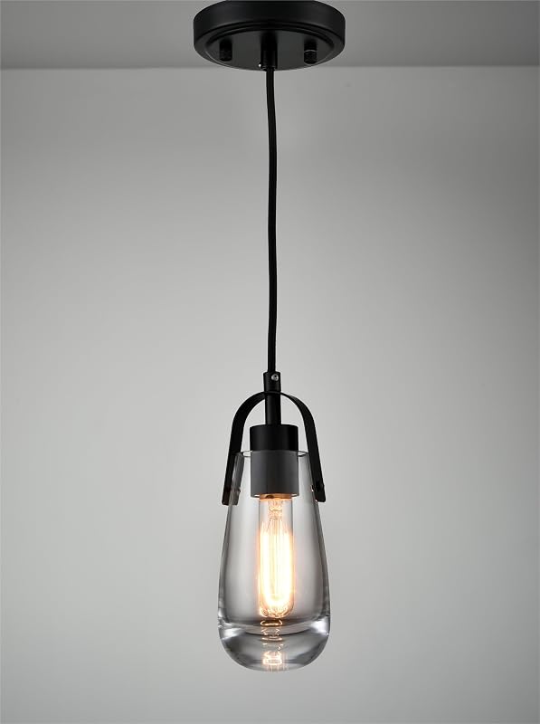 Lámparas colgantes cristal negro vidrio cocina baño