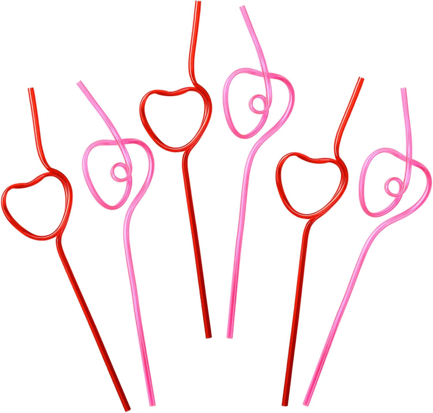 Pajitas plástico para fiesta San Valentín 36 uds