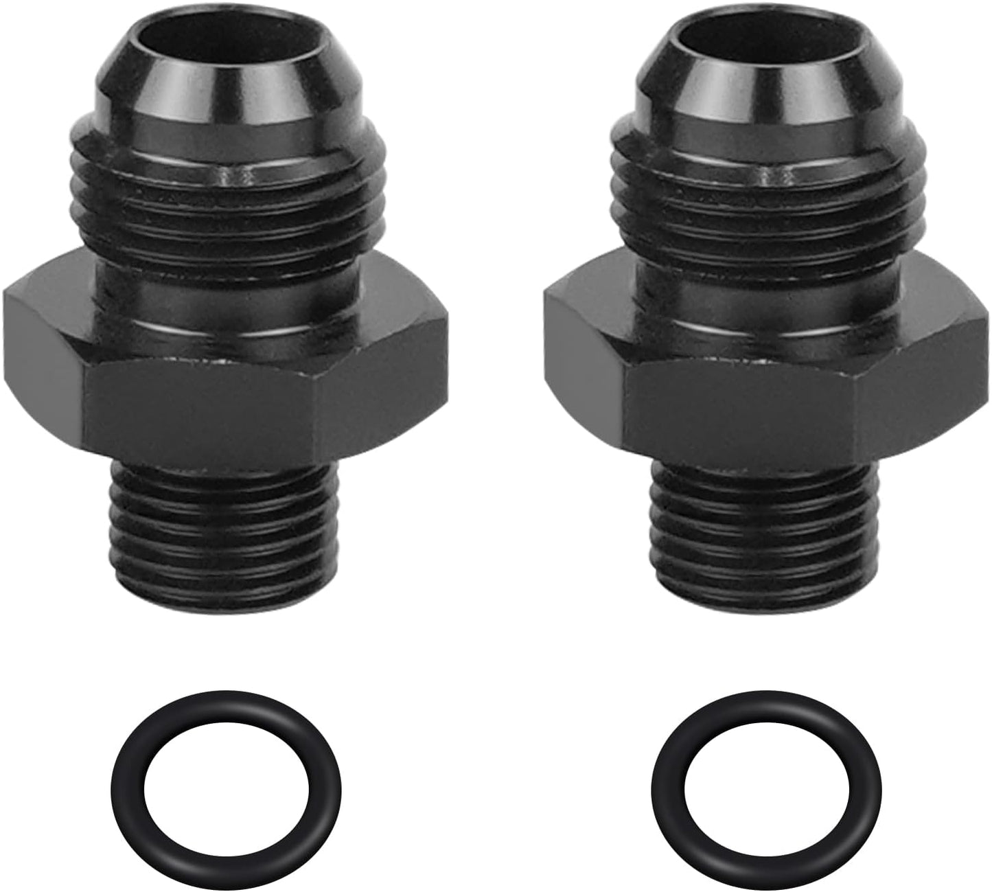 2 Adaptadores Riel Combustible 8an a 6an Aluminio Anodizado Negro