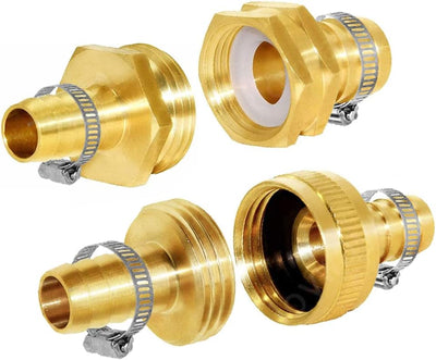 Conector manguera agua latón 5/8x3/4 GHT 4 Pzas