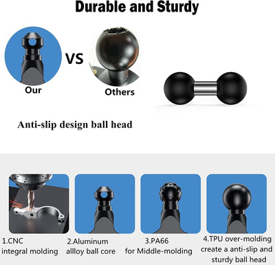 Adaptador bola doble 25.4mm comp RAM R11*