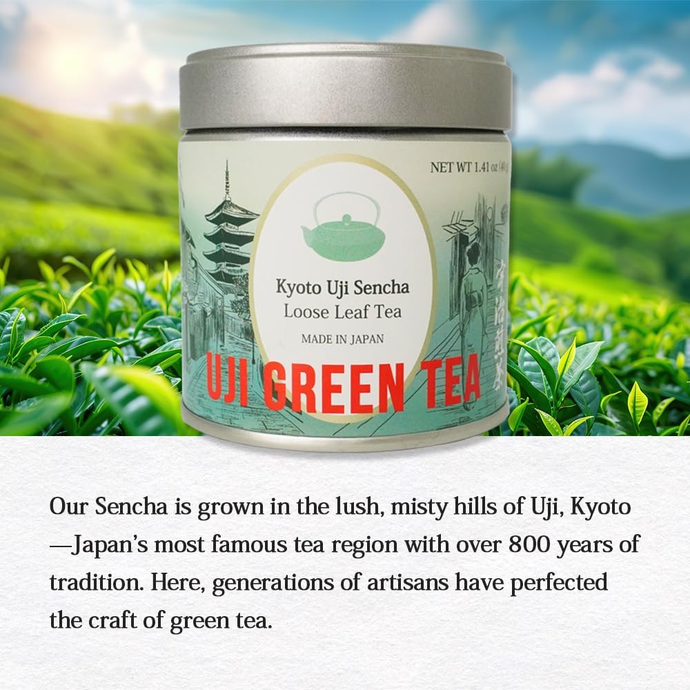 Té verde Uji Sencha Premium hojas sueltas lata 1.41oz