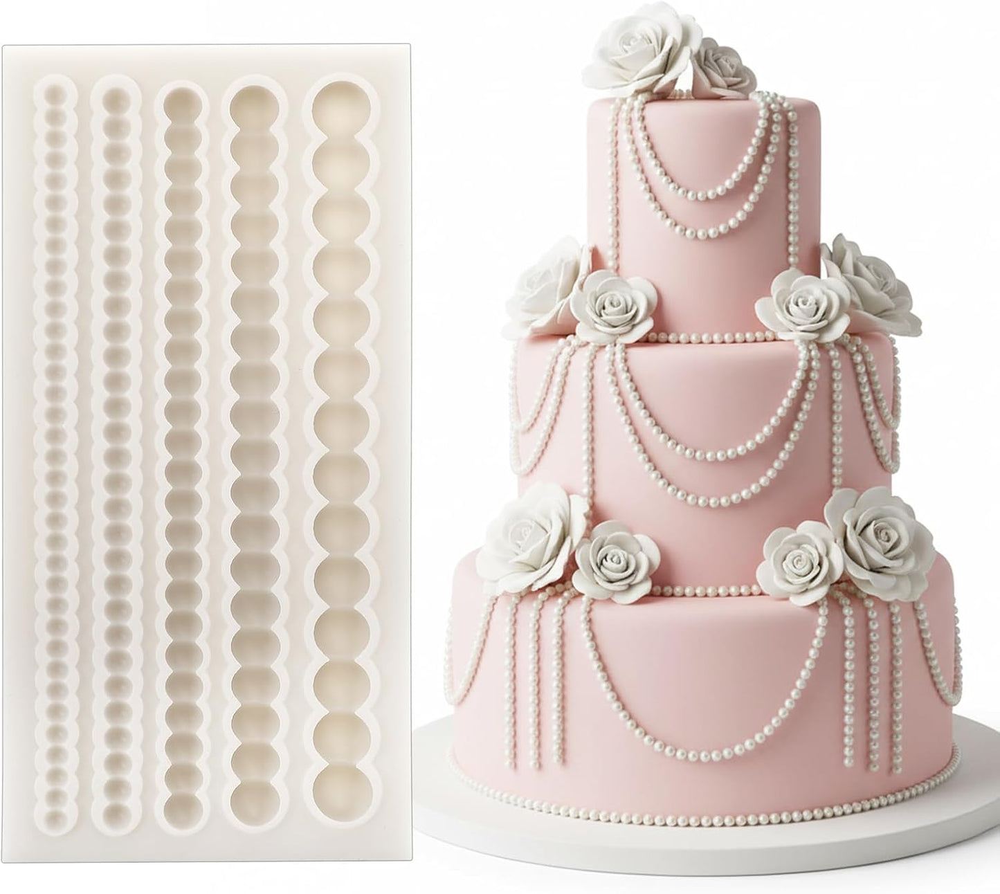 Molde de fondant decorativo para pasteles y cupcakes de silicona