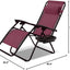 Sillón gravedad cero plegable patio almohada bandeja vino