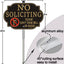 Letrero No Soliciting metal aluminio 12x8" 28" estaca