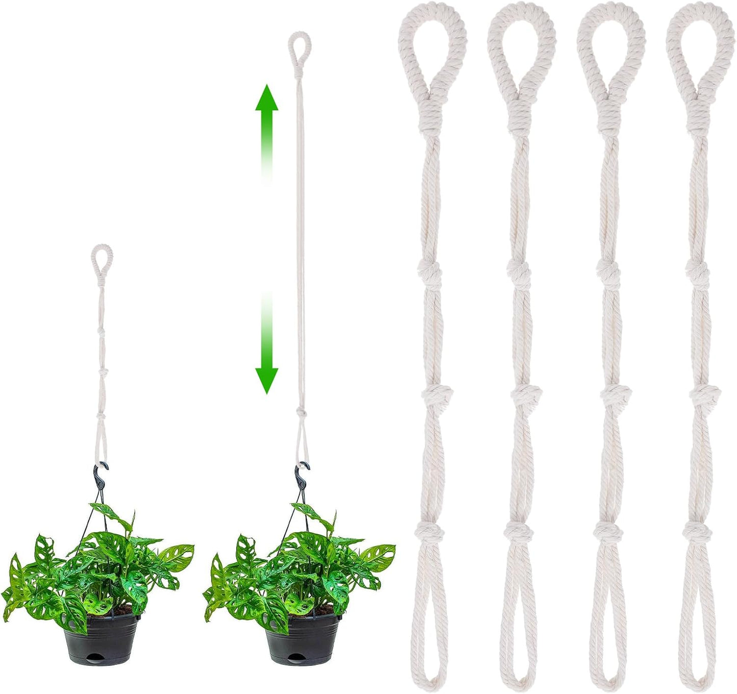 4 Cadenas Colgantes para Plantas Interiores y Cestas