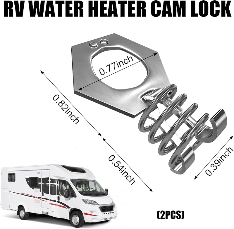 2 Pzas Cerradura Leva Calentador Agua Acero Inox