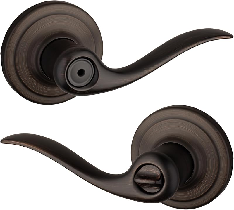 Manija puerta baño cerradura giratoria bronce