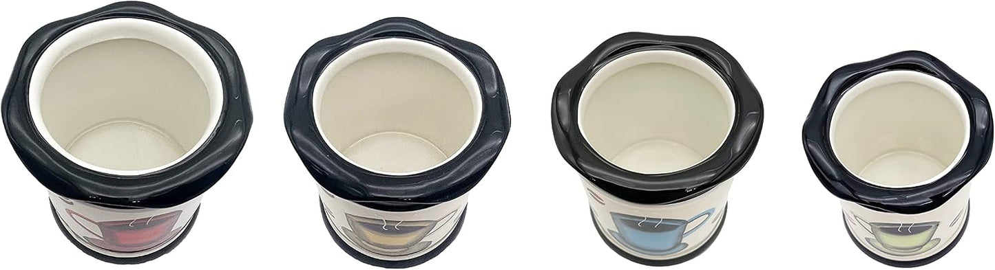 Set 4 tarros almacenamiento cocina herméticos