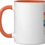 Taza Cerámica para Beber Cerveza Estilo Retro Naranja/Blanco
