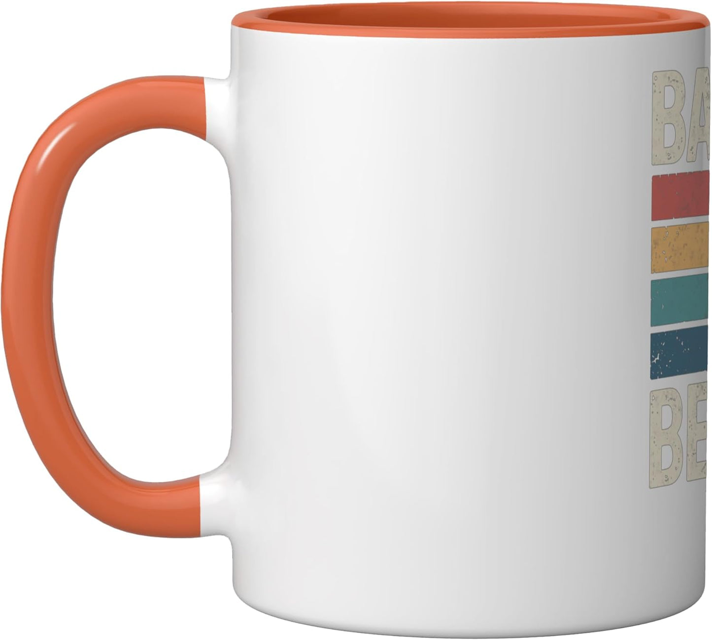 Taza Cerámica para Beber Cerveza Estilo Retro Naranja/Blanco