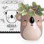 Maceta cerámica koala 7.6x7.6x10.2cm drenaje cómodo