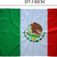 Bandera México 2x3ft bordada poliéster 210d ojales latón