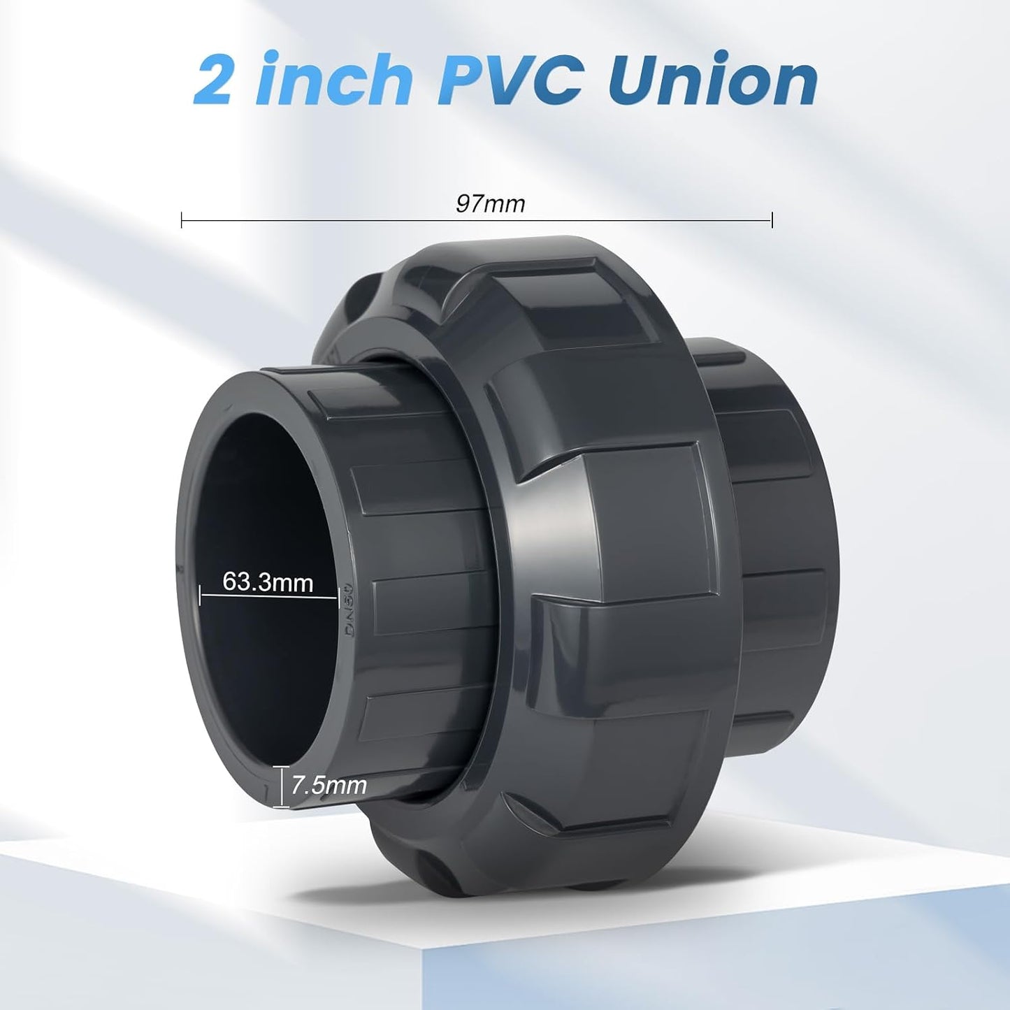 Adaptador PVC 2pulg presión 200PSI para piscina