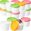 50 Pzas Recipientes Helado 3oz Tapa Rosa Amarillo Verde Blanco