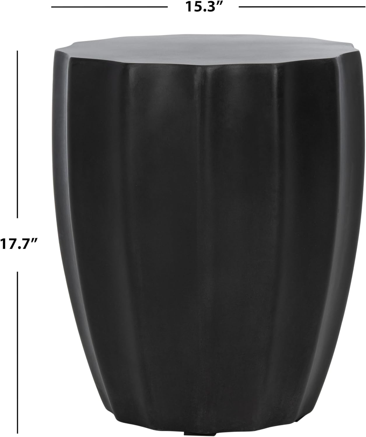 Taburete exterior hormigón negro 15.3x15.3x17.7pulg