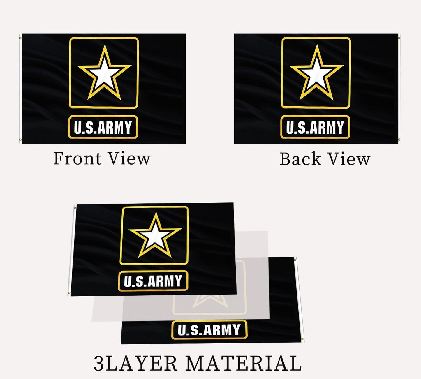 Bandera militar EE.UU. 3x5 poliéster 200D duradera
