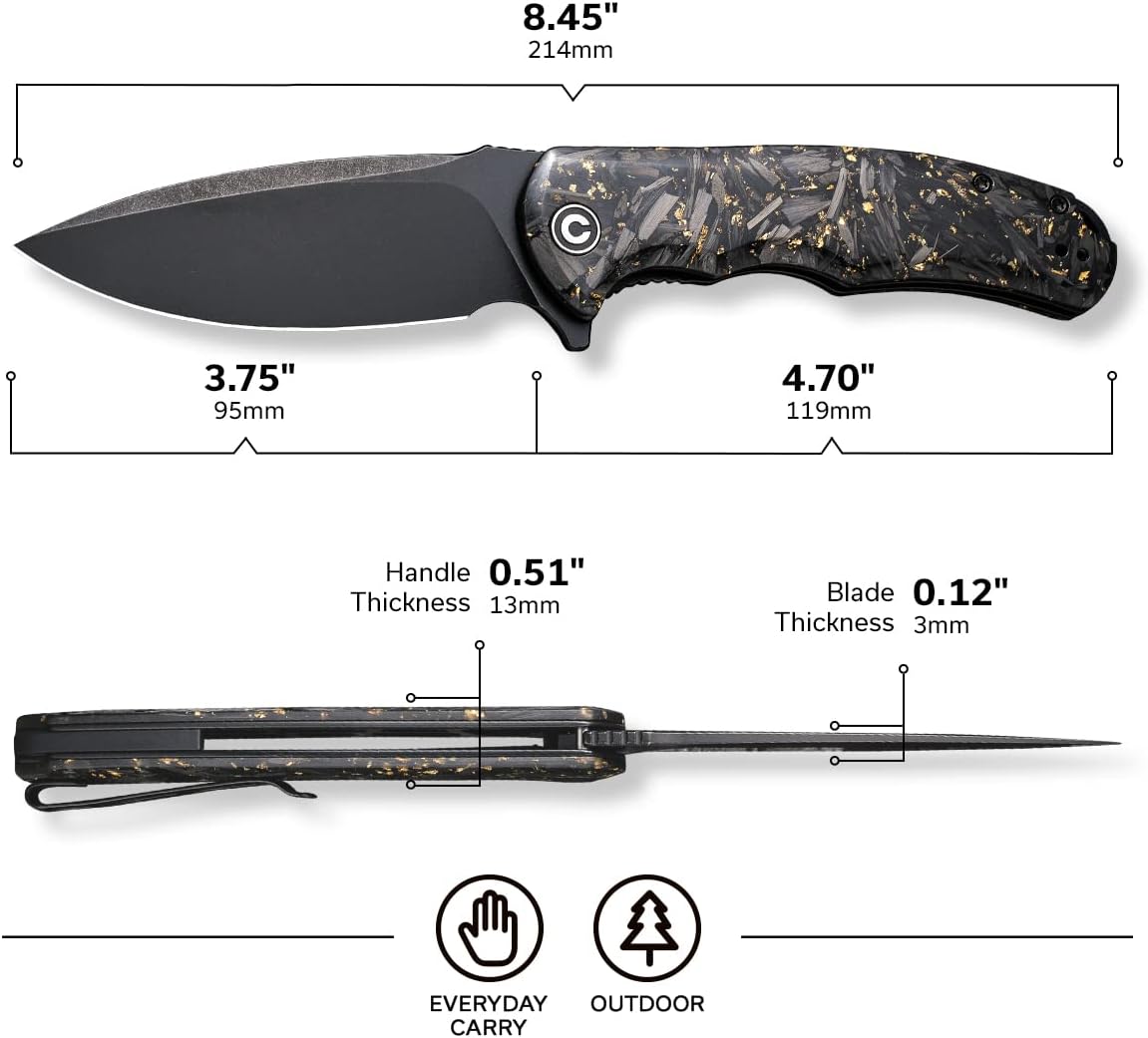 Cuchillo plegable Praxis Flipper seguro hoja negra 3.75