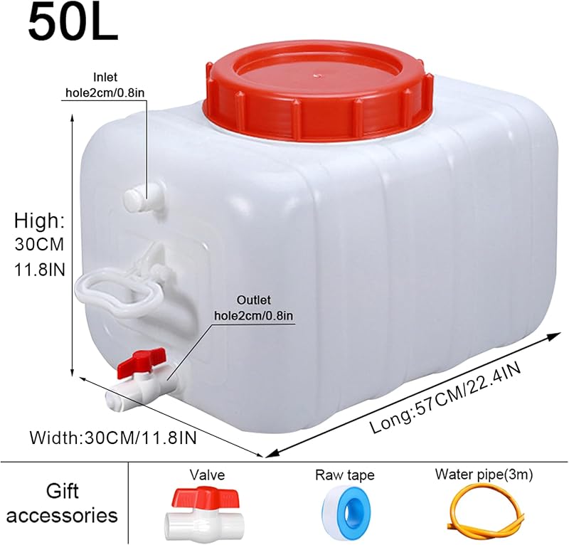Tanque agua plástico 50l 80l 110l 200l con grifo camping