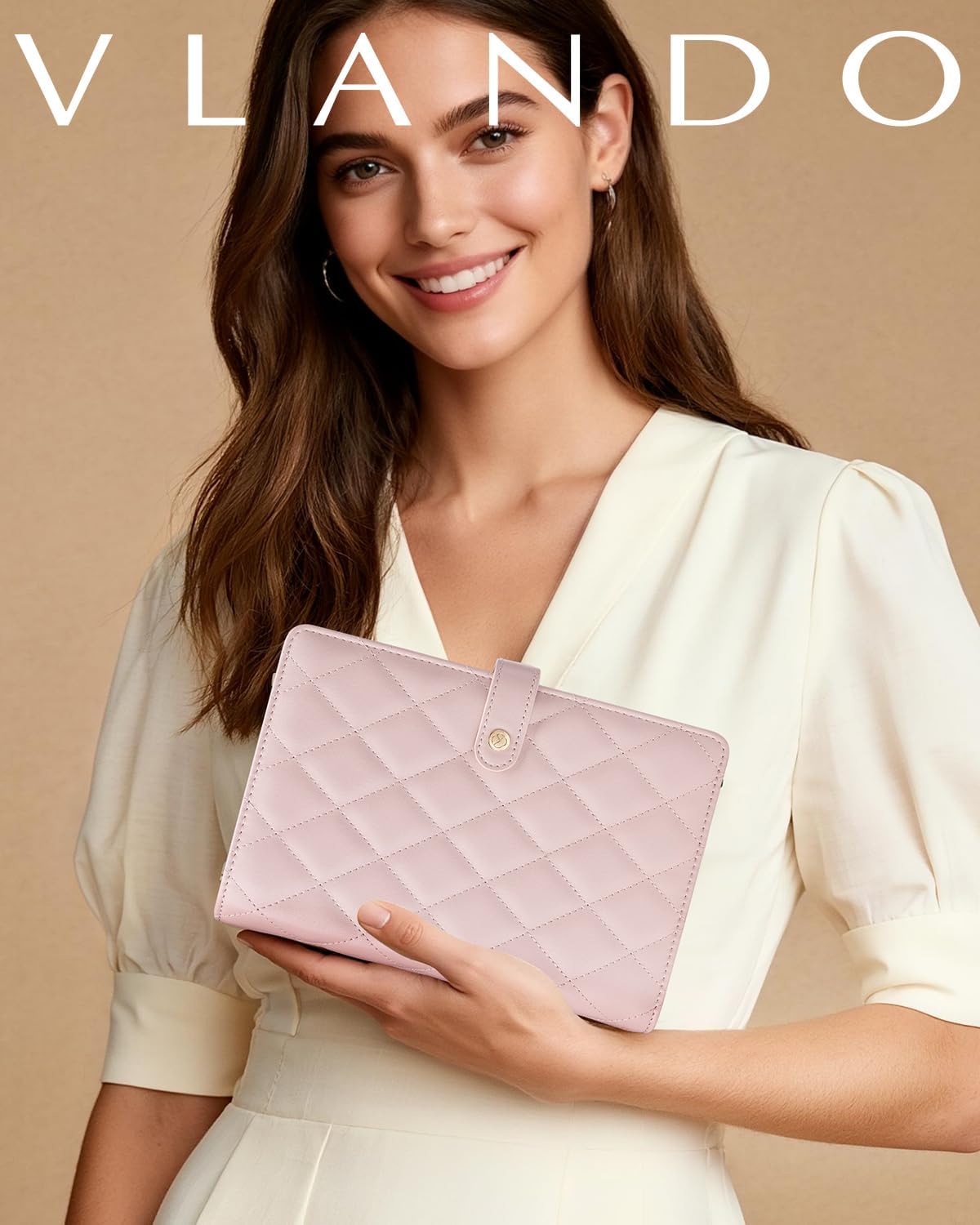 Estuche joyas cuero PU con bolsa terciopelo cremallera rosa