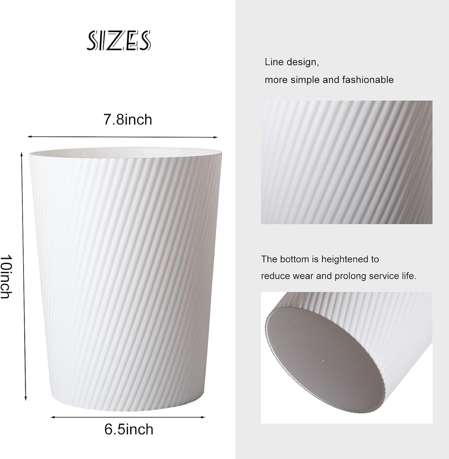 Cubo basura pequeño para baños y oficinas pack 2 blanco