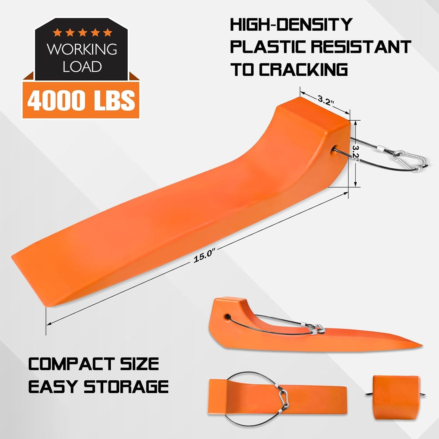 4 Patines Resistentes para Neumáticos 4000lb Naranja